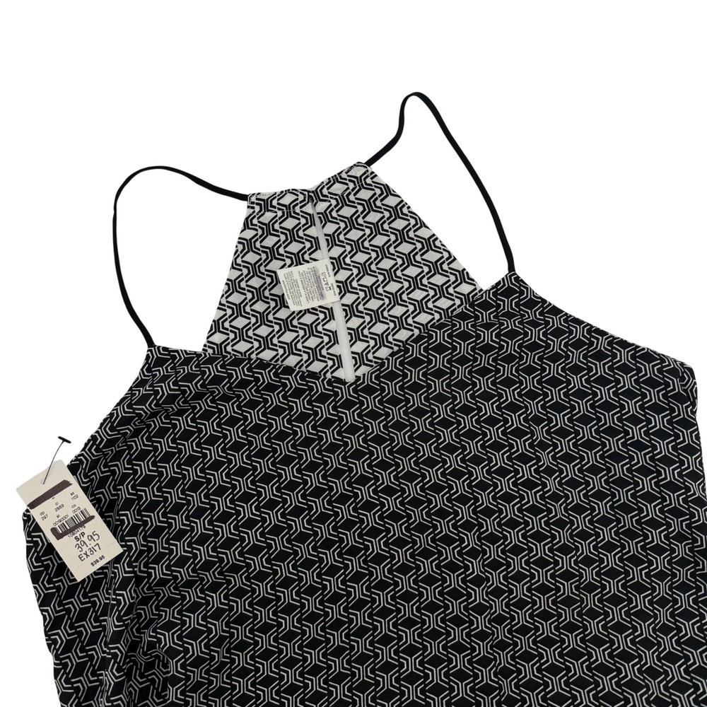 Express Women's Black White Geometric  Reversible Tank Top‎ Blouse Small NEW